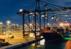 aerial view of Lekki Port at the night